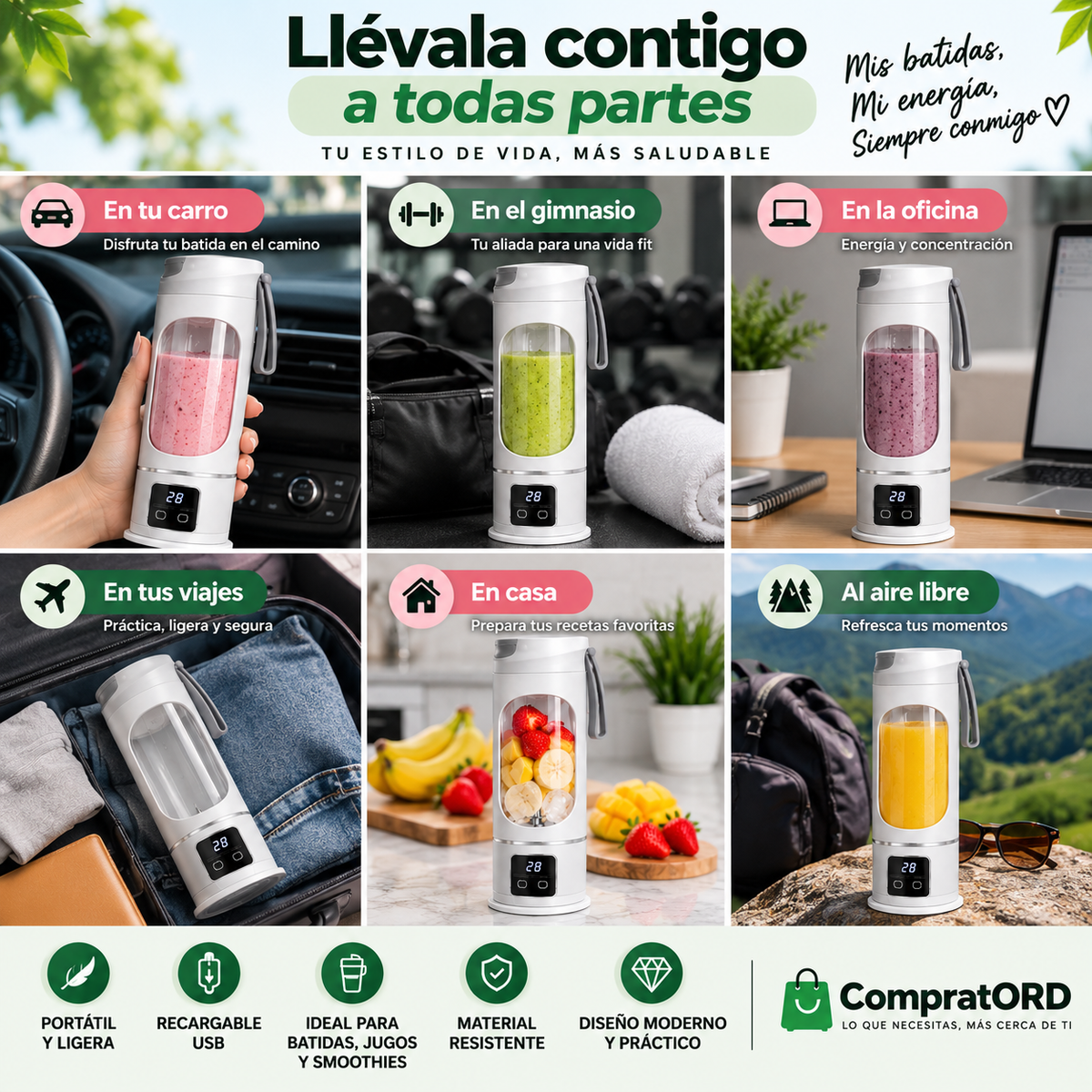 MINI LICUADORA PORTATIL 450 ml